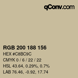 Farbcode: RGB 200 188 156 | qconv.com