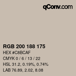 Code couleur: RGB 200 188 175 | qconv.com