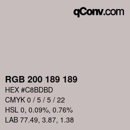 颜色代码: RGB 200 189 189 | qconv.com