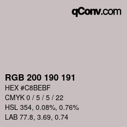 Color code: RGB 200 190 191 | qconv.com