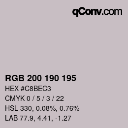 Color code: RGB 200 190 195 | qconv.com