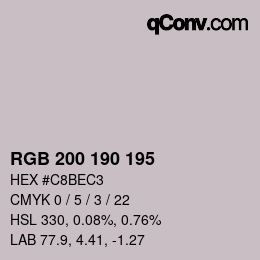 Code couleur: RGB 200 190 195 | qconv.com