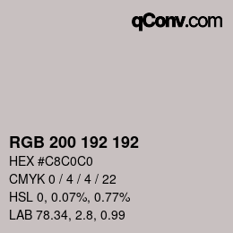 颜色代码: RGB 200 192 192 | qconv.com