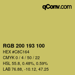 カラーコード: RGB 200 193 100 | qconv.com
