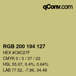 Farbcode: RGB 200 194 127 | qconv.com