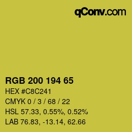 Color code: RGB 200 194 65 | qconv.com