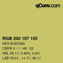 Color code: RGB 200 197 105 | qconv.com