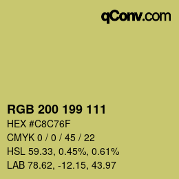 Color code: RGB 200 199 111 | qconv.com