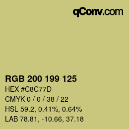 Color code: RGB 200 199 125 | qconv.com