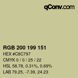 Color code: RGB 200 199 151 | qconv.com