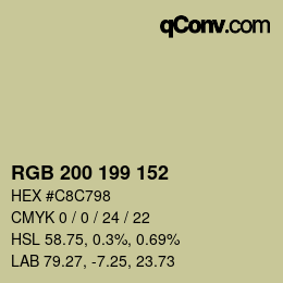 Color code: RGB 200 199 152 | qconv.com