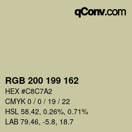 Color code: RGB 200 199 162 | qconv.com