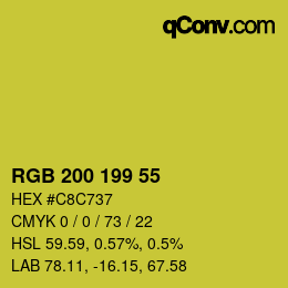 Color code: RGB 200 199 55 | qconv.com