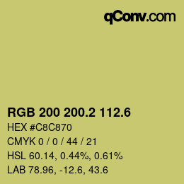 カラーコード: RGB 200 200.2 112.6 | qconv.com