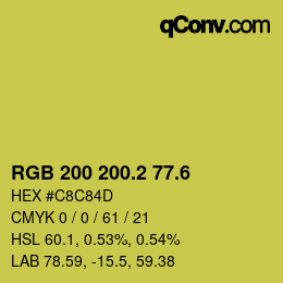 カラーコード: RGB 200 200.2 77.6 | qconv.com
