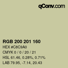Color code: RGB 200 201 160 | qconv.com
