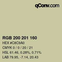 Color code: RGB 200 201 160 | qconv.com