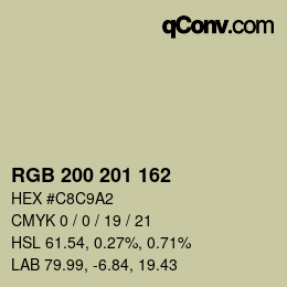 Color code: RGB 200 201 162 | qconv.com