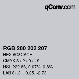 Code couleur: RGB 200 202 207 | qconv.com