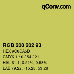 カラーコード: RGB 200 202 93 | qconv.com