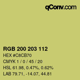 カラーコード: RGB 200 203 112 | qconv.com