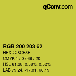 Farbcode: RGB 200 203 62 | qconv.com
