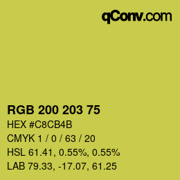 Farbcode: RGB 200 203 75 | qconv.com