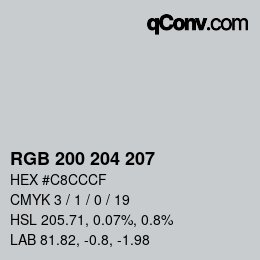 Farbcode: RGB 200 204 207 | qconv.com