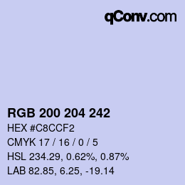 Color code: RGB 200 204 242 | qconv.com