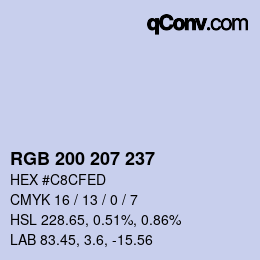 Color code: RGB 200 207 237 | qconv.com