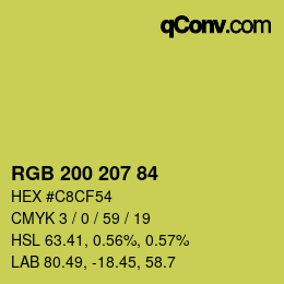 颜色代码: RGB 200 207 84 | qconv.com