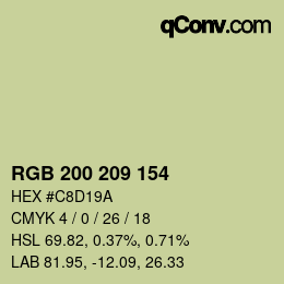 Código de color: RGB 200 209 154 | qconv.com