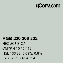 Farbcode: RGB 200 209 202 | qconv.com