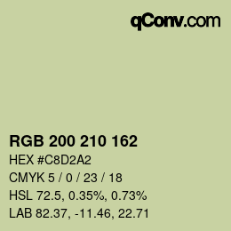 Color code: RGB 200 210 162 | qconv.com