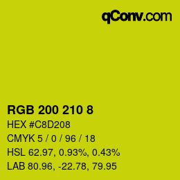 カラーコード: RGB 200 210 8 | qconv.com