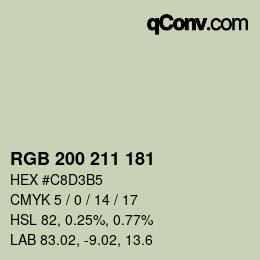 Color code: RGB 200 211 181 | qconv.com
