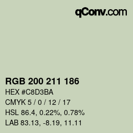 Color code: RGB 200 211 186 | qconv.com
