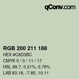 Farbcode: RGB 200 211 188 | qconv.com