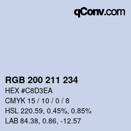颜色代码: RGB 200 211 234 | qconv.com