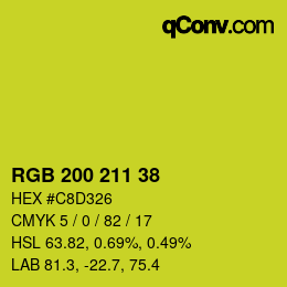 Color code: RGB 200 211 38 | qconv.com