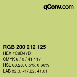 Farbcode: RGB 200 212 125 | qconv.com