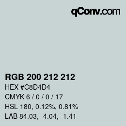 Código de color: RGB 200 212 212 | qconv.com