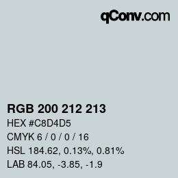 颜色代码: RGB 200 212 213 | qconv.com