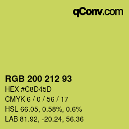 カラーコード: RGB 200 212 93 | qconv.com
