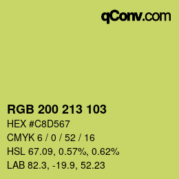 Color code: RGB 200 213 103 | qconv.com