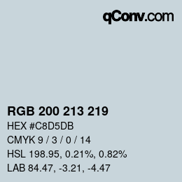 颜色代码: RGB 200 213 219 | qconv.com