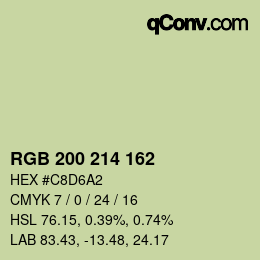 Color code: RGB 200 214 162 | qconv.com