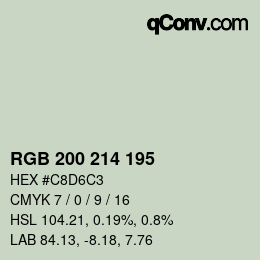 カラーコード: RGB 200 214 195 | qconv.com