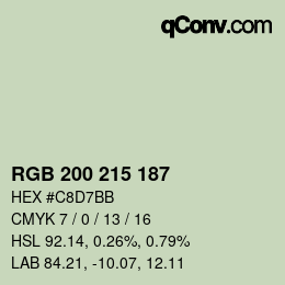 Código de color: RGB 200 215 187 | qconv.com