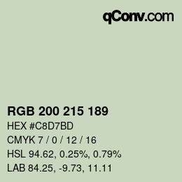 Código de color: RGB 200 215 189 | qconv.com
